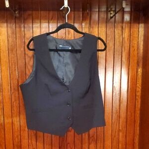 ASOS DESIGN SIZE 14 Black Button-Up Vest